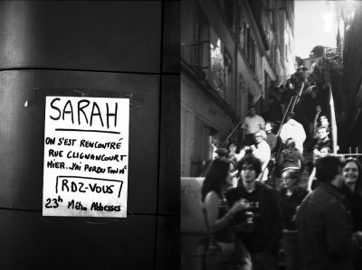 Dyptique
Fête de la musique 2007 à Montmartre.

Pentax LX - 50/1.7 - Fuji Neopan 1600
Mots-clés: Paris - Nuit - Montmartre